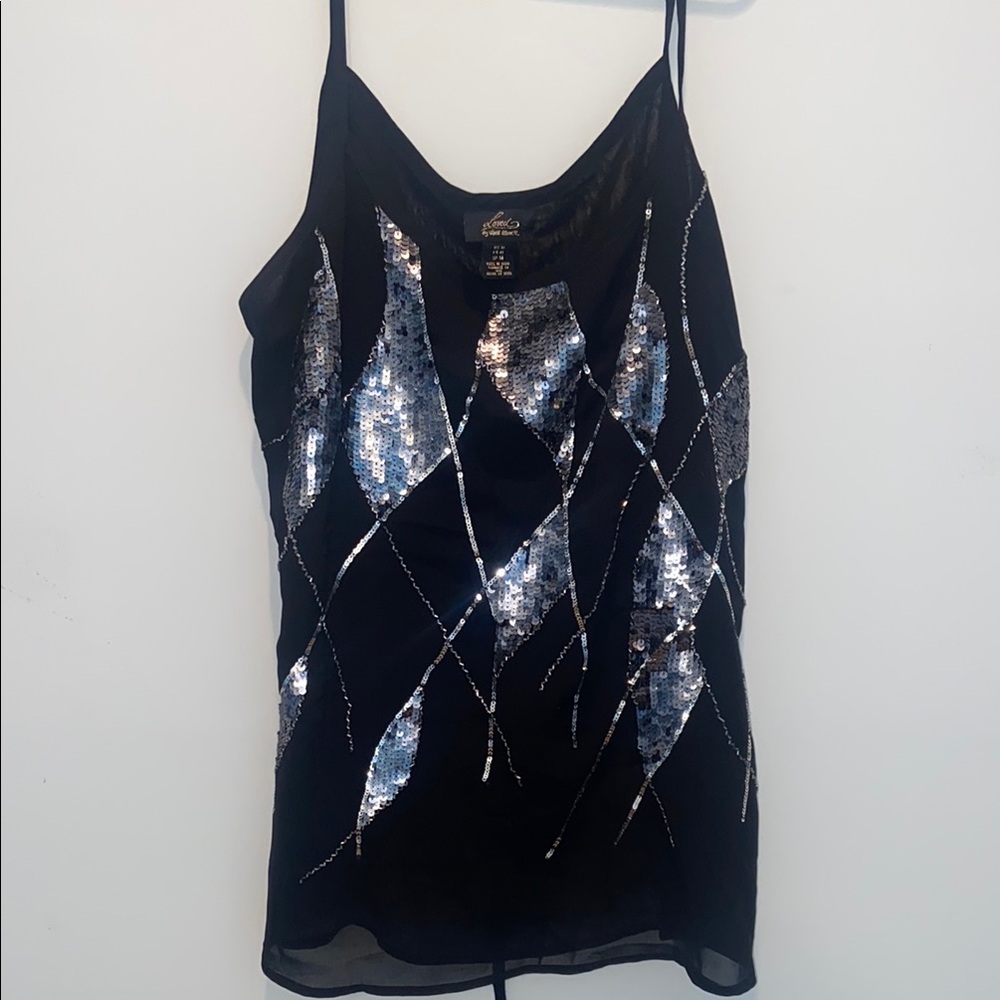 Black and Silver Sequin Maternity Top